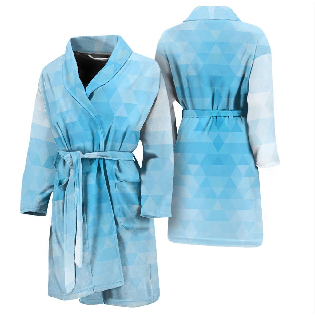 Geometric Blue Pattern Print Design 01 Men Bathrobe-JORJUNE.COM