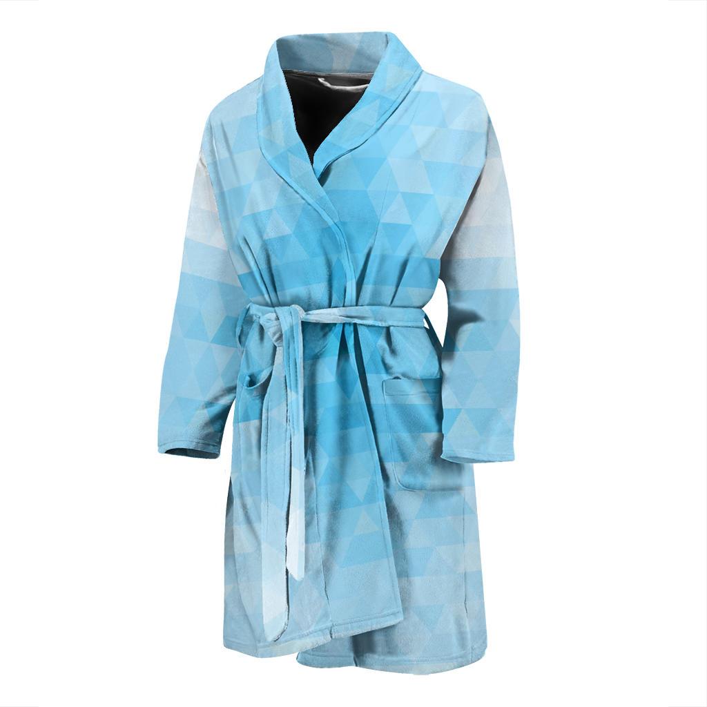 Geometric Blue Pattern Print Design 01 Men Bathrobe-JORJUNE.COM