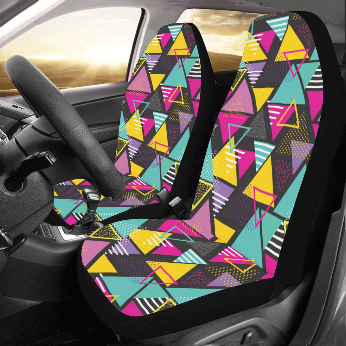 Geometric Colorful Pattern Print Design 02 Car Seat Covers (Set of 2)-JORJUNE.COM