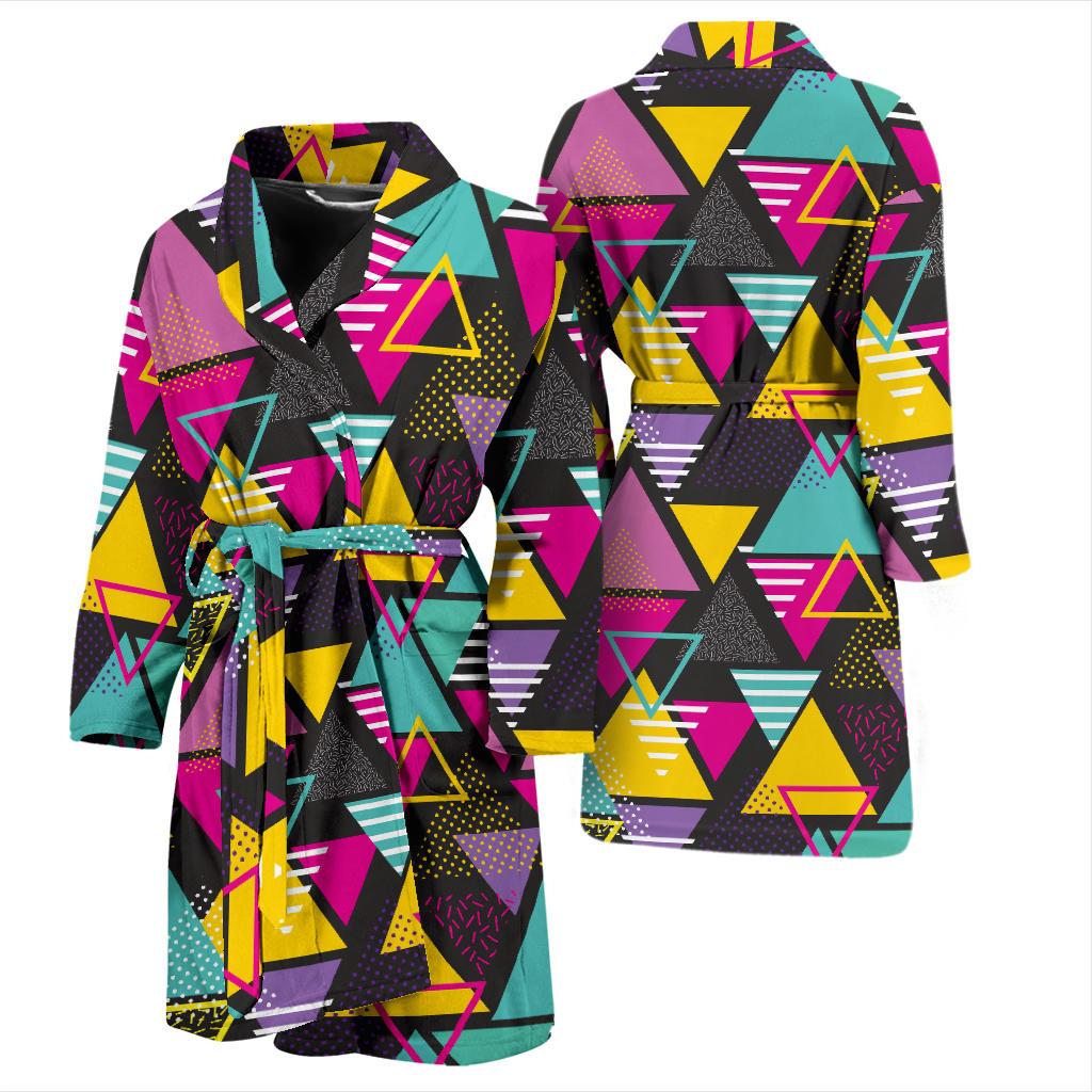 Geometric Colorful Pattern Print Design 02 Men Bathrobe-JORJUNE.COM