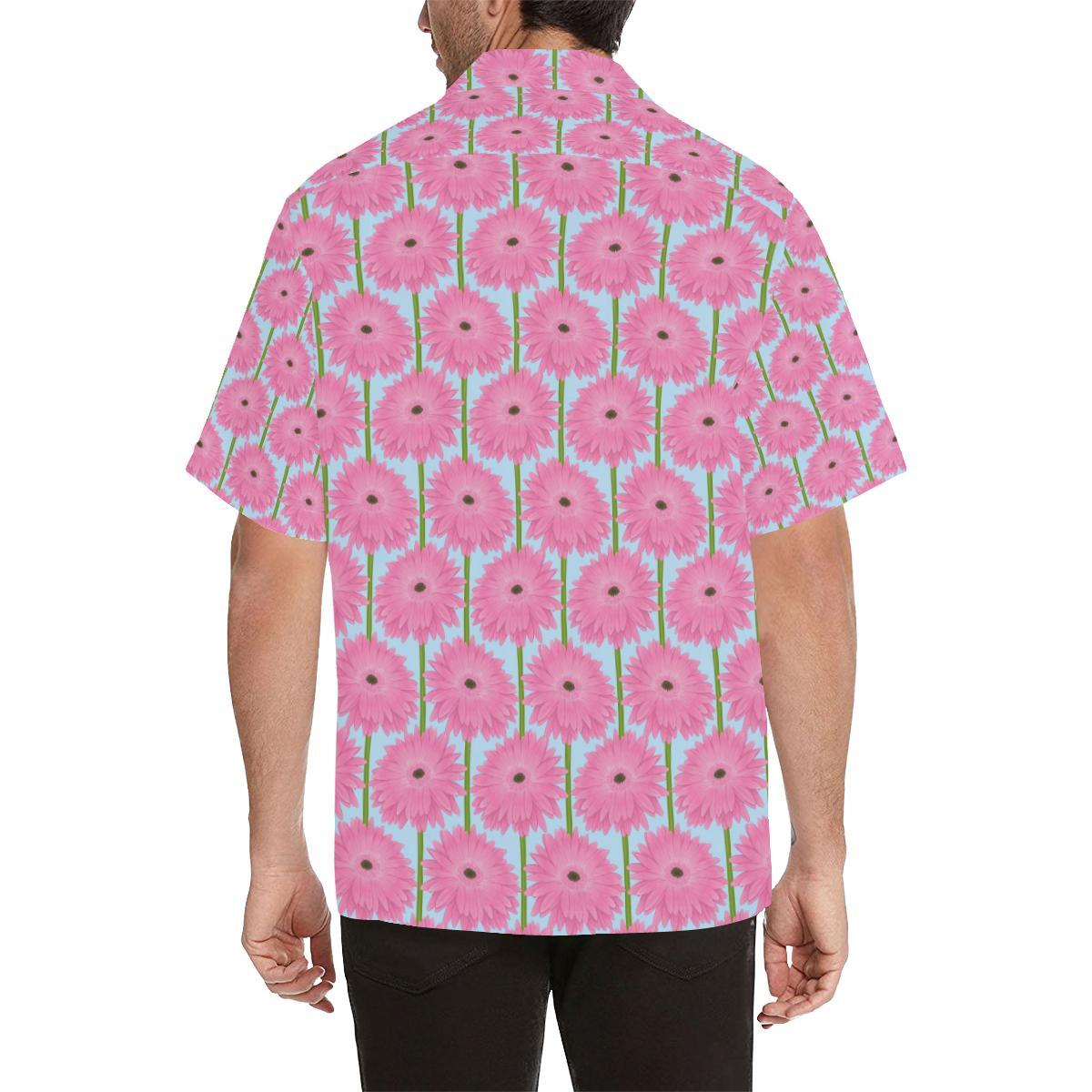 Gerberas Pattern Print Design GB01 Men Hawaiian Shirt-JorJune