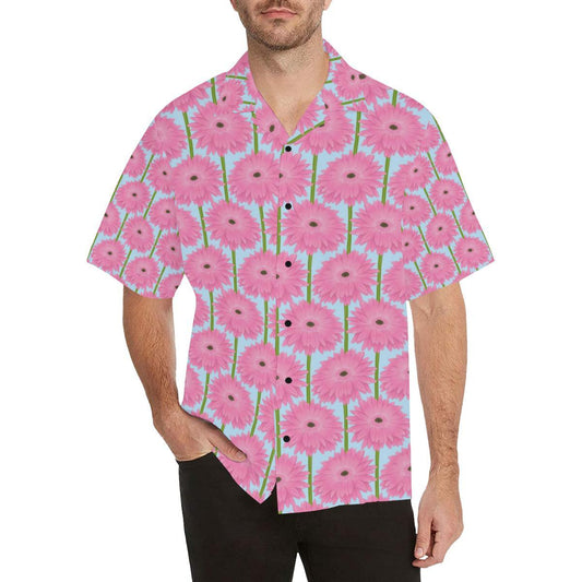 Gerberas Pattern Print Design GB01 Men Hawaiian Shirt-JorJune