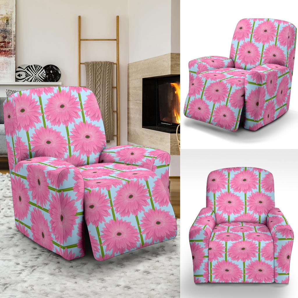 Gerberas Pattern Print Design GB01 Recliner Slipcover-JORJUNE.COM