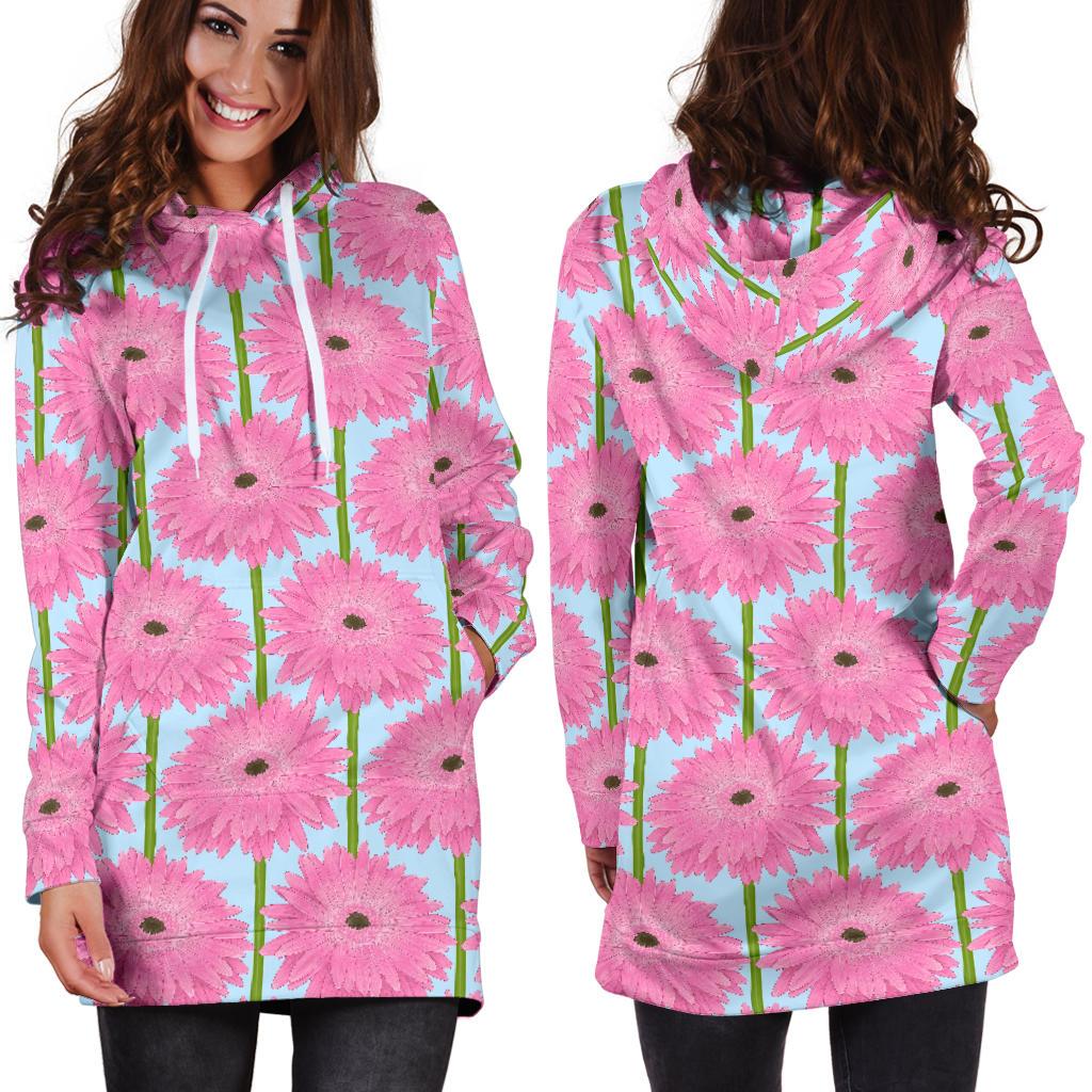 Gerberas Pattern Print Design GB01 Women Hoodie Dress