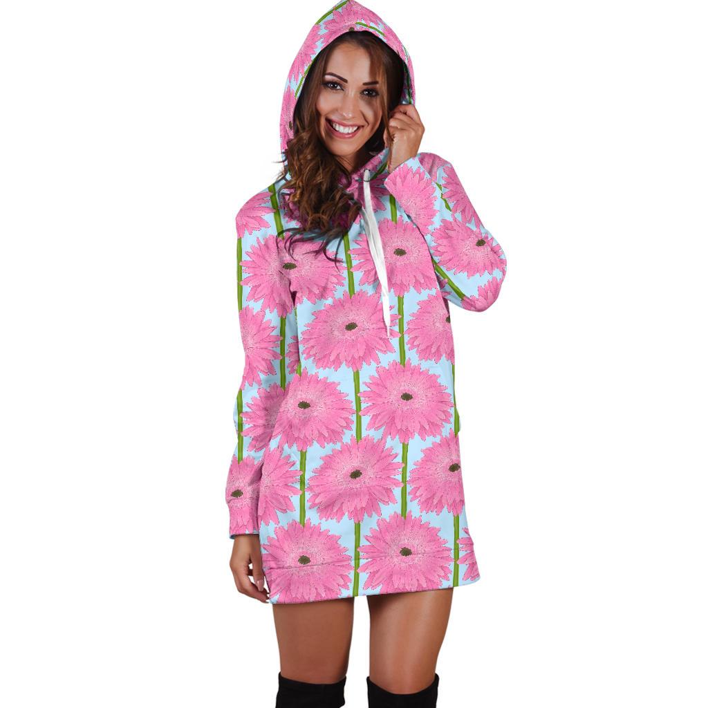 Gerberas Pattern Print Design GB01 Women Hoodie Dress