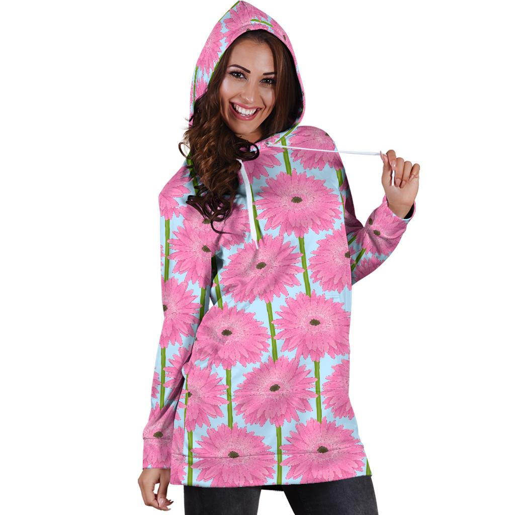 Gerberas Pattern Print Design GB01 Women Hoodie Dress