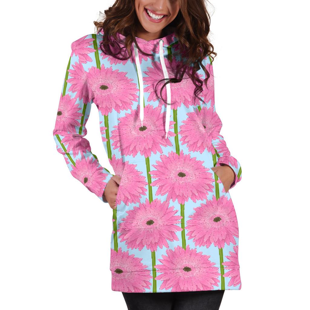 Gerberas Pattern Print Design GB01 Women Hoodie Dress