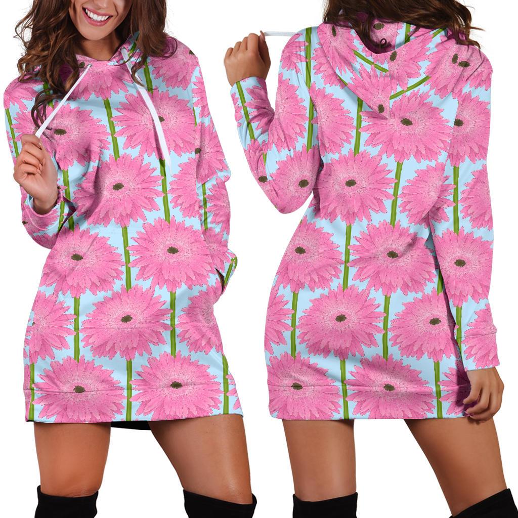 Gerberas Pattern Print Design GB01 Women Hoodie Dress