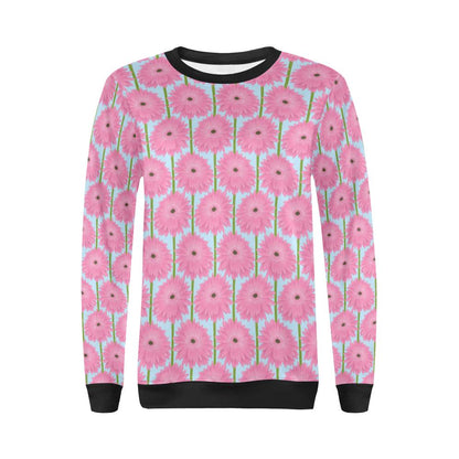 Gerberas Pattern Print Design GB01 Women Long Sleeve Sweatshirt-JorJune