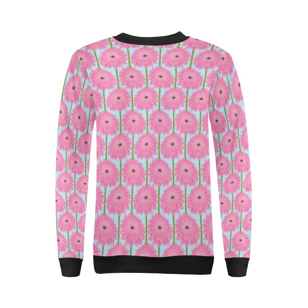Gerberas Pattern Print Design GB01 Women Long Sleeve Sweatshirt-JorJune