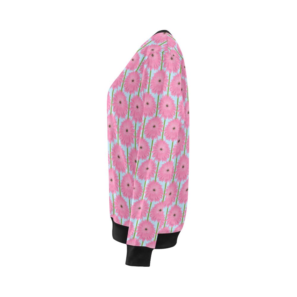 Gerberas Pattern Print Design GB01 Women Long Sleeve Sweatshirt-JorJune