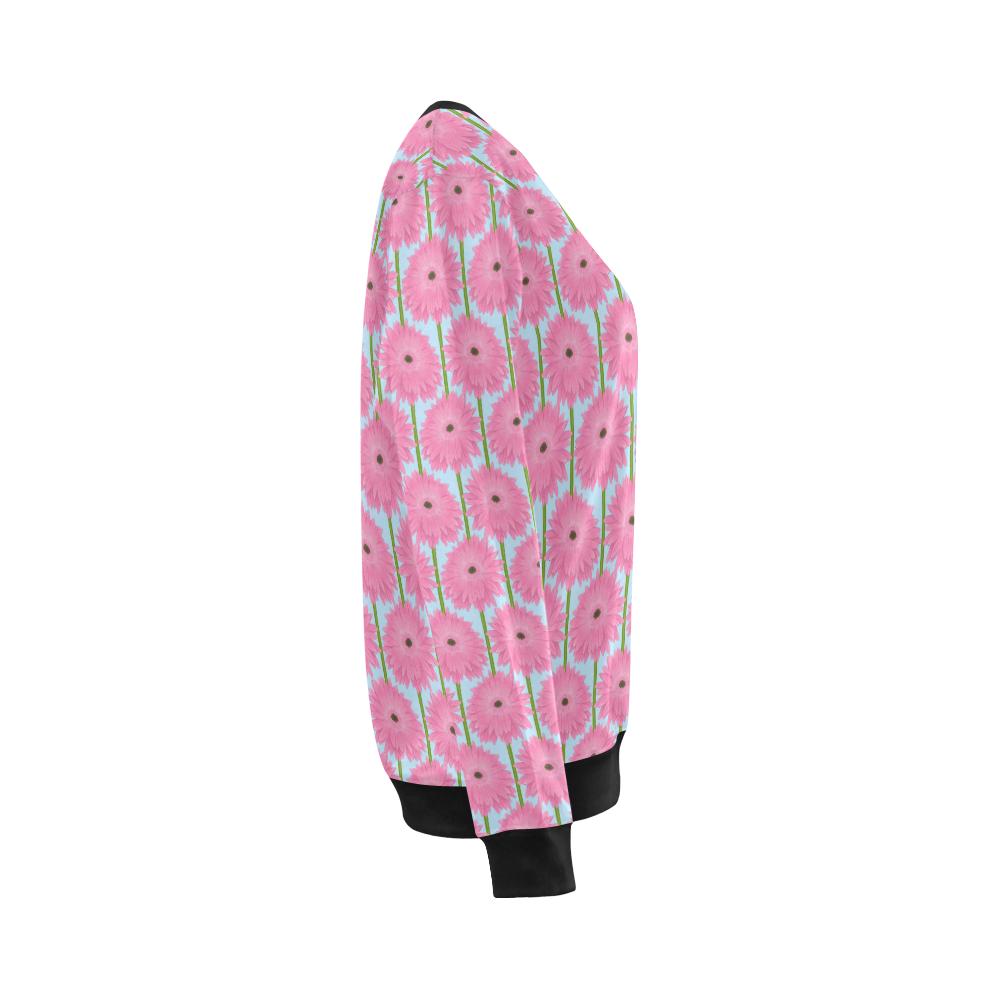 Gerberas Pattern Print Design GB01 Women Long Sleeve Sweatshirt-JorJune