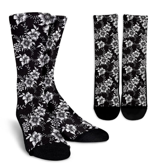 Gerberas Pattern Print Design GB02 Crew Socks-JORJUNE.COM