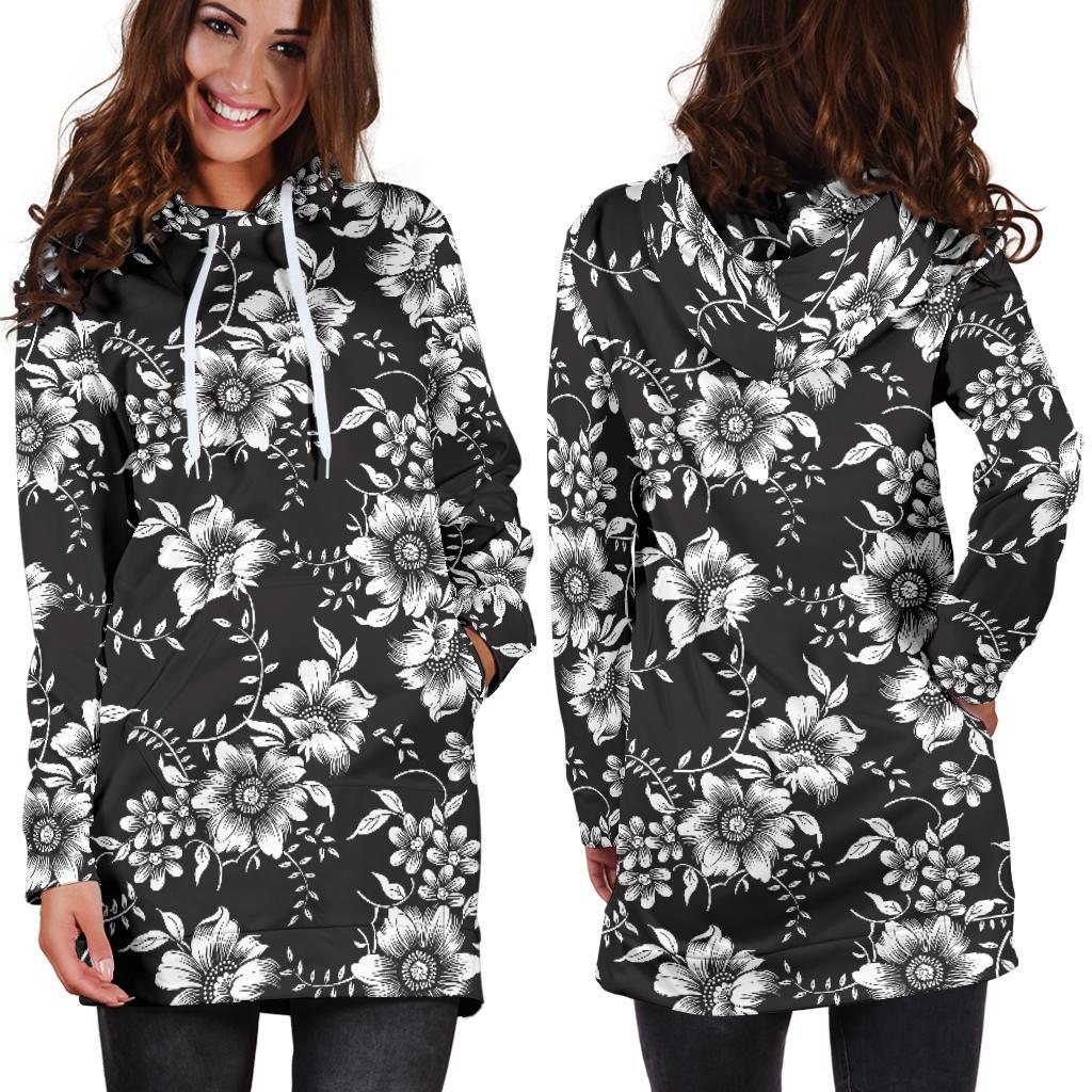 Gerberas Pattern Print Design GB02 Women Hoodie Dress