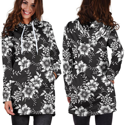 Gerberas Pattern Print Design GB02 Women Hoodie Dress