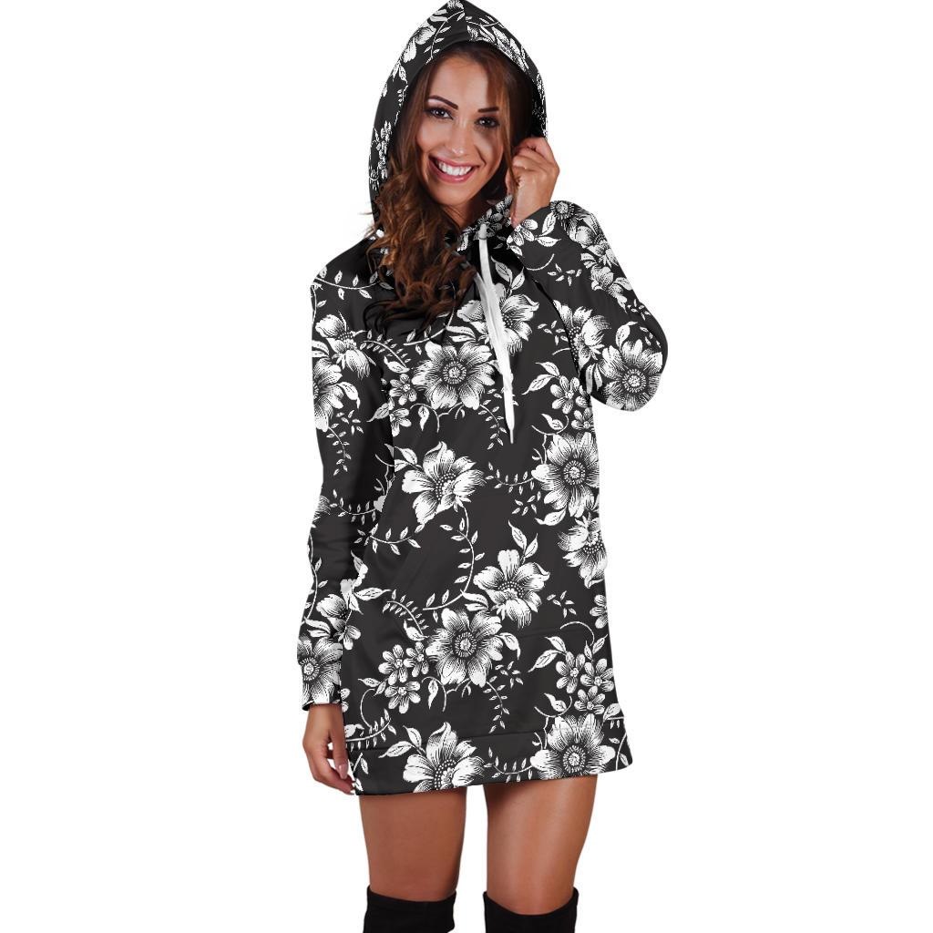 Gerberas Pattern Print Design GB02 Women Hoodie Dress