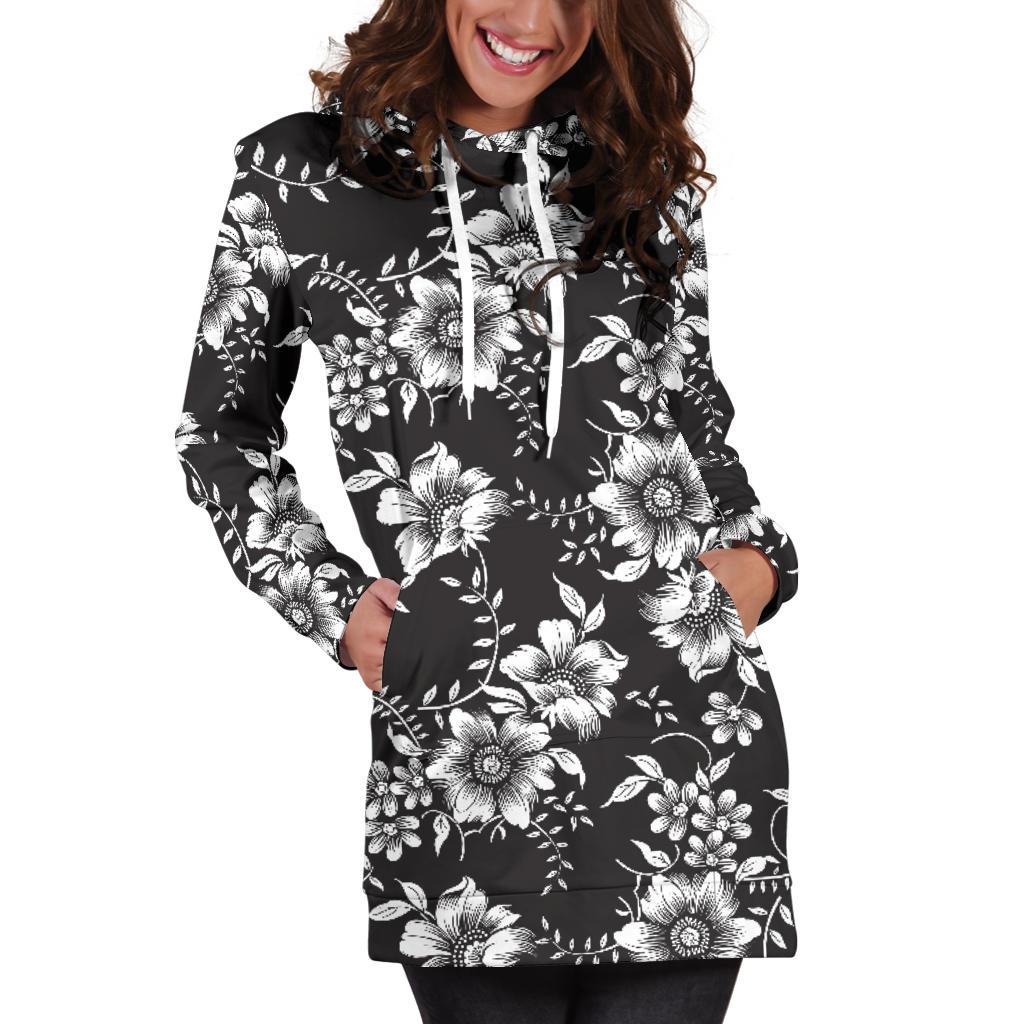 Gerberas Pattern Print Design GB02 Women Hoodie Dress