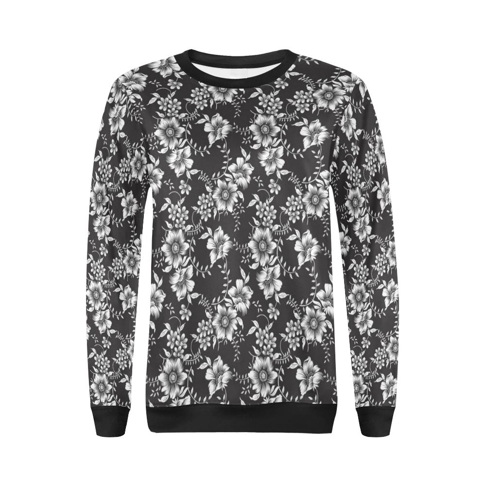 Gerberas Pattern Print Design GB02 Women Long Sleeve Sweatshirt-JorJune