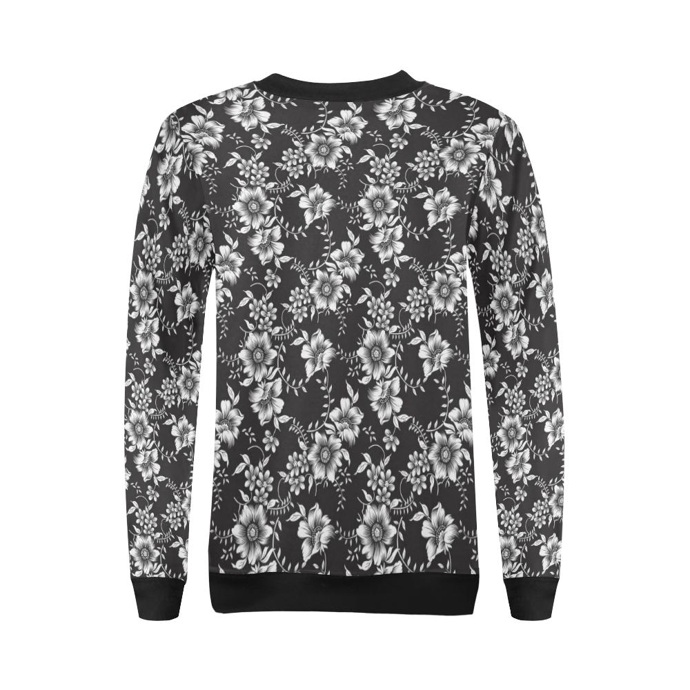 Gerberas Pattern Print Design GB02 Women Long Sleeve Sweatshirt-JorJune