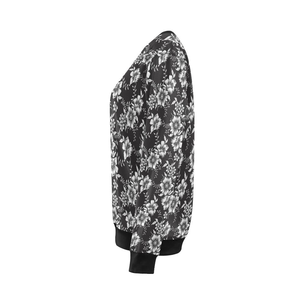 Gerberas Pattern Print Design GB02 Women Long Sleeve Sweatshirt-JorJune