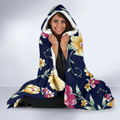 Gerberas Pattern Print Design GB03 Hooded Blanket-JORJUNE.COM