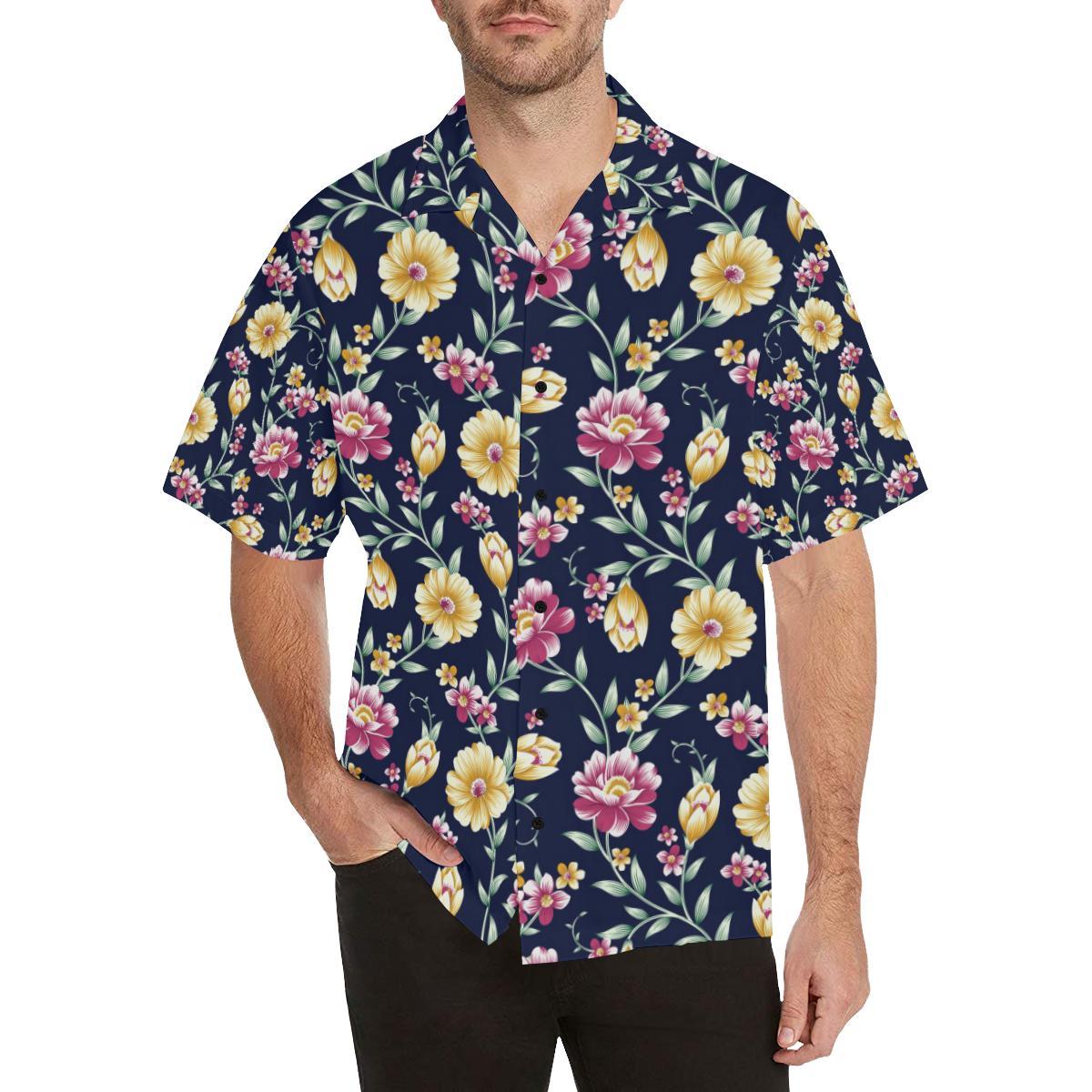Gerberas Pattern Print Design GB03 Men Hawaiian Shirt-JorJune