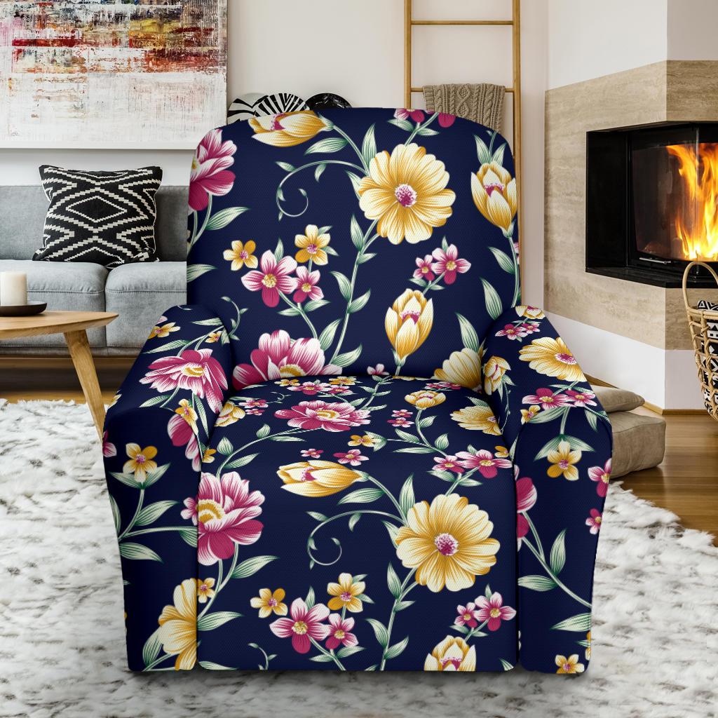 Gerberas Pattern Print Design GB03 Recliner Slipcover-JORJUNE.COM