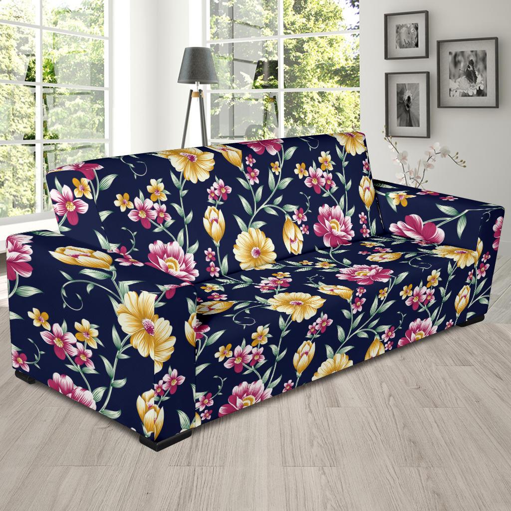 Gerberas Pattern Print Design GB03 Sofa Slipcover-JORJUNE.COM