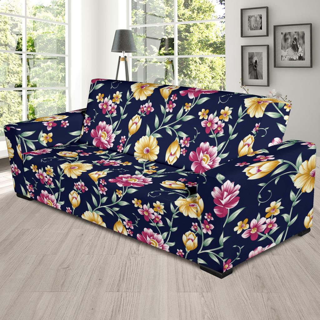 Gerberas Pattern Print Design GB03 Sofa Slipcover-JORJUNE.COM