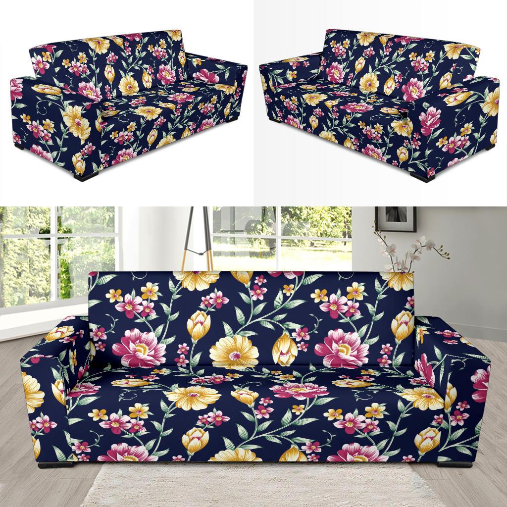Gerberas Pattern Print Design GB03 Sofa Slipcover-JORJUNE.COM