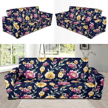 Gerberas Pattern Print Design GB03 Sofa Slipcover-JORJUNE.COM