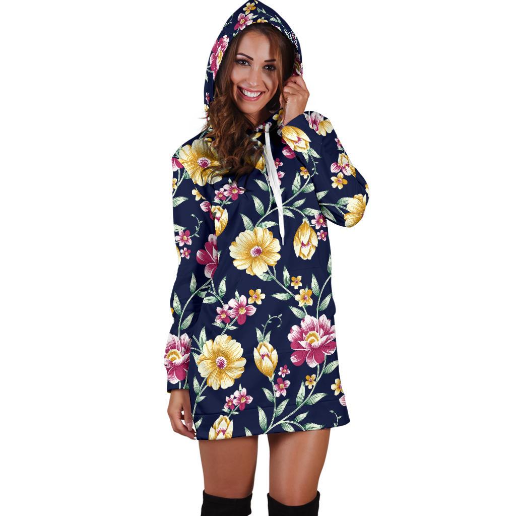 Gerberas Pattern Print Design GB03 Women Hoodie Dress