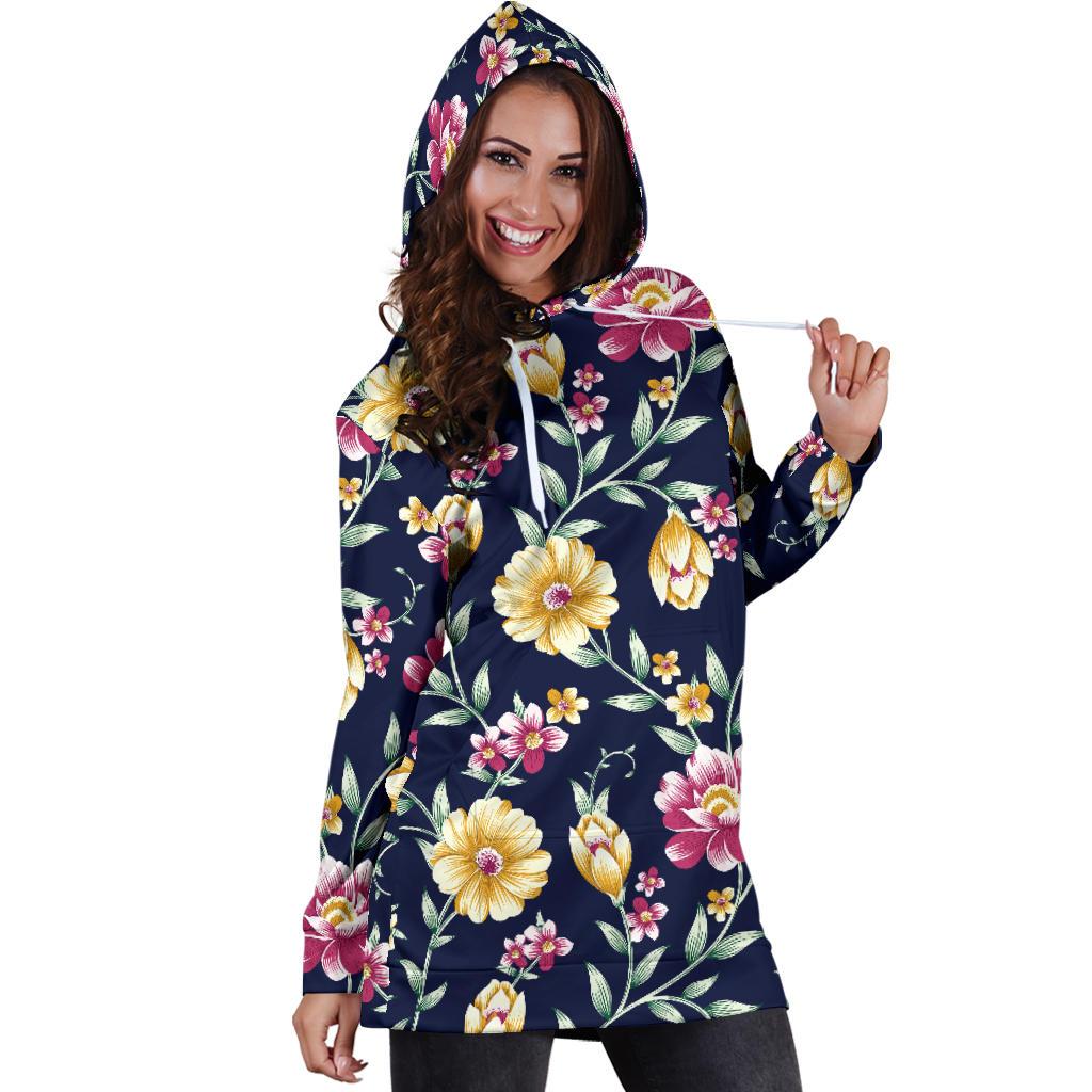 Gerberas Pattern Print Design GB03 Women Hoodie Dress