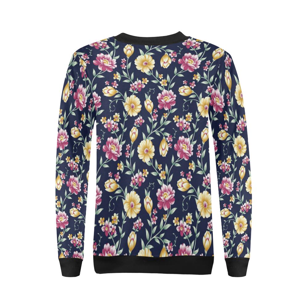 Gerberas Pattern Print Design GB03 Women Long Sleeve Sweatshirt-JorJune