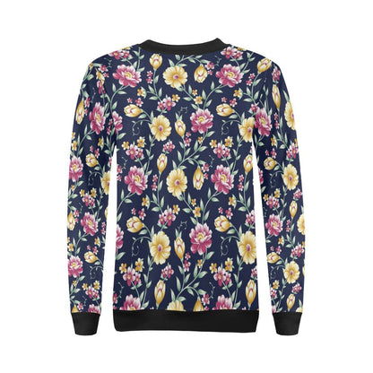 Gerberas Pattern Print Design GB03 Women Long Sleeve Sweatshirt-JorJune