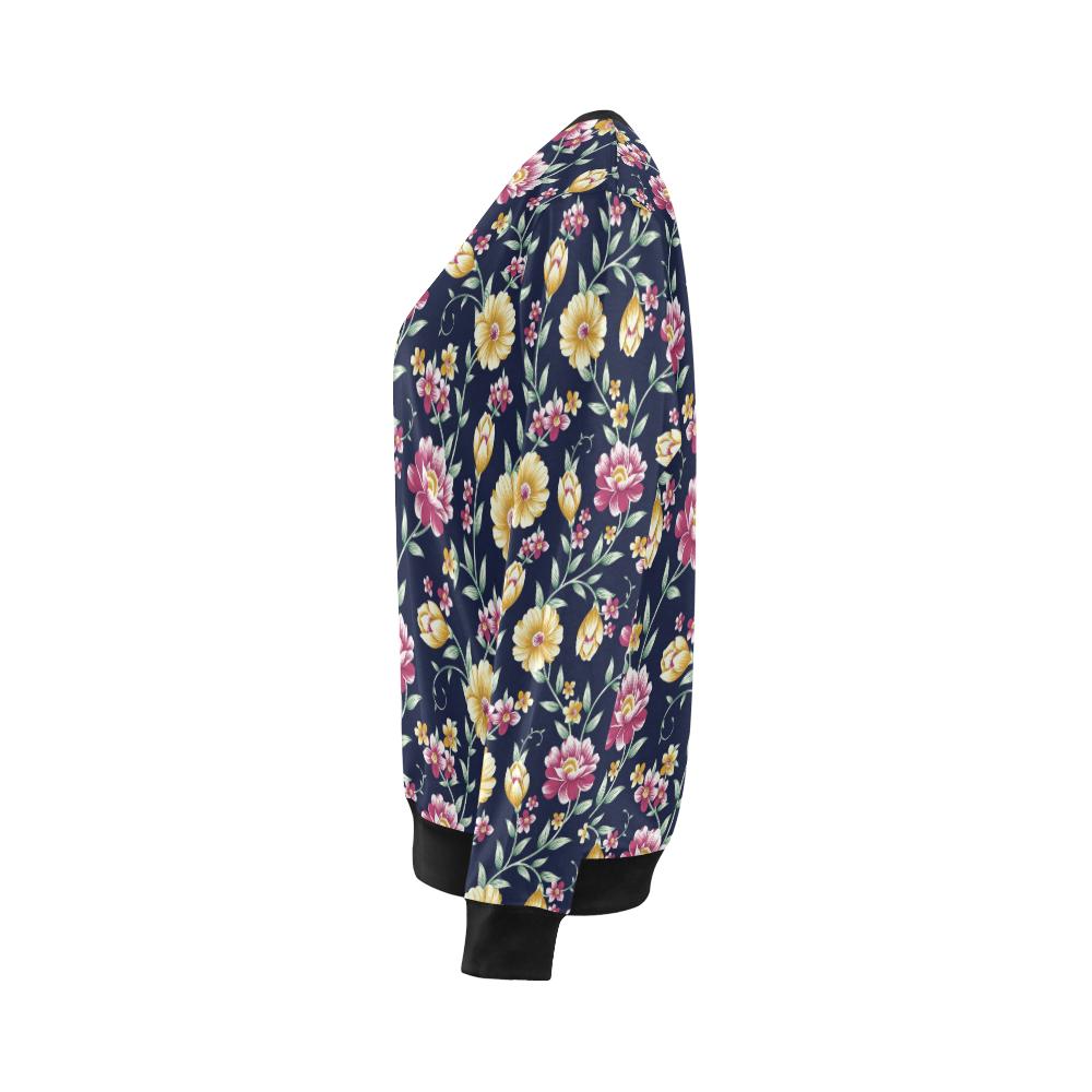 Gerberas Pattern Print Design GB03 Women Long Sleeve Sweatshirt-JorJune