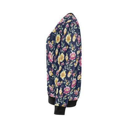 Gerberas Pattern Print Design GB03 Women Long Sleeve Sweatshirt-JorJune
