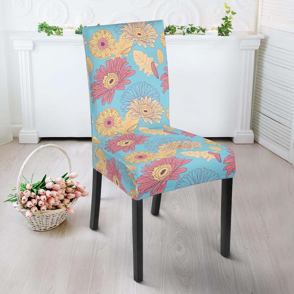 Gerberas Pattern Print Design GB04 Dining Chair Slipcover-JORJUNE.COM