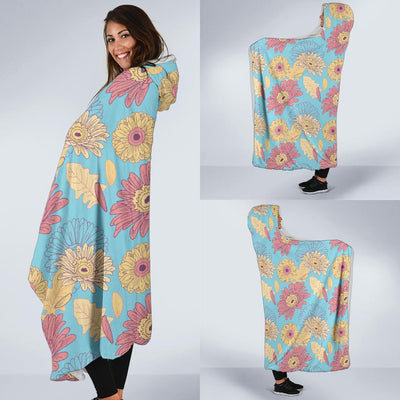 Gerberas Pattern Print Design GB04 Hooded Blanket-JORJUNE.COM