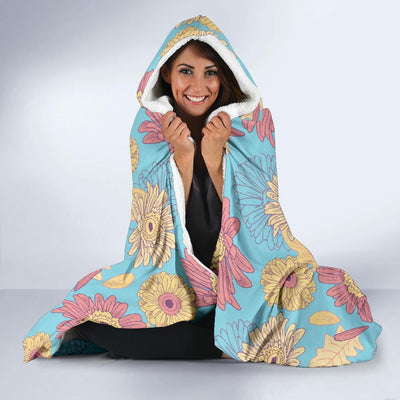 Gerberas Pattern Print Design GB04 Hooded Blanket-JORJUNE.COM