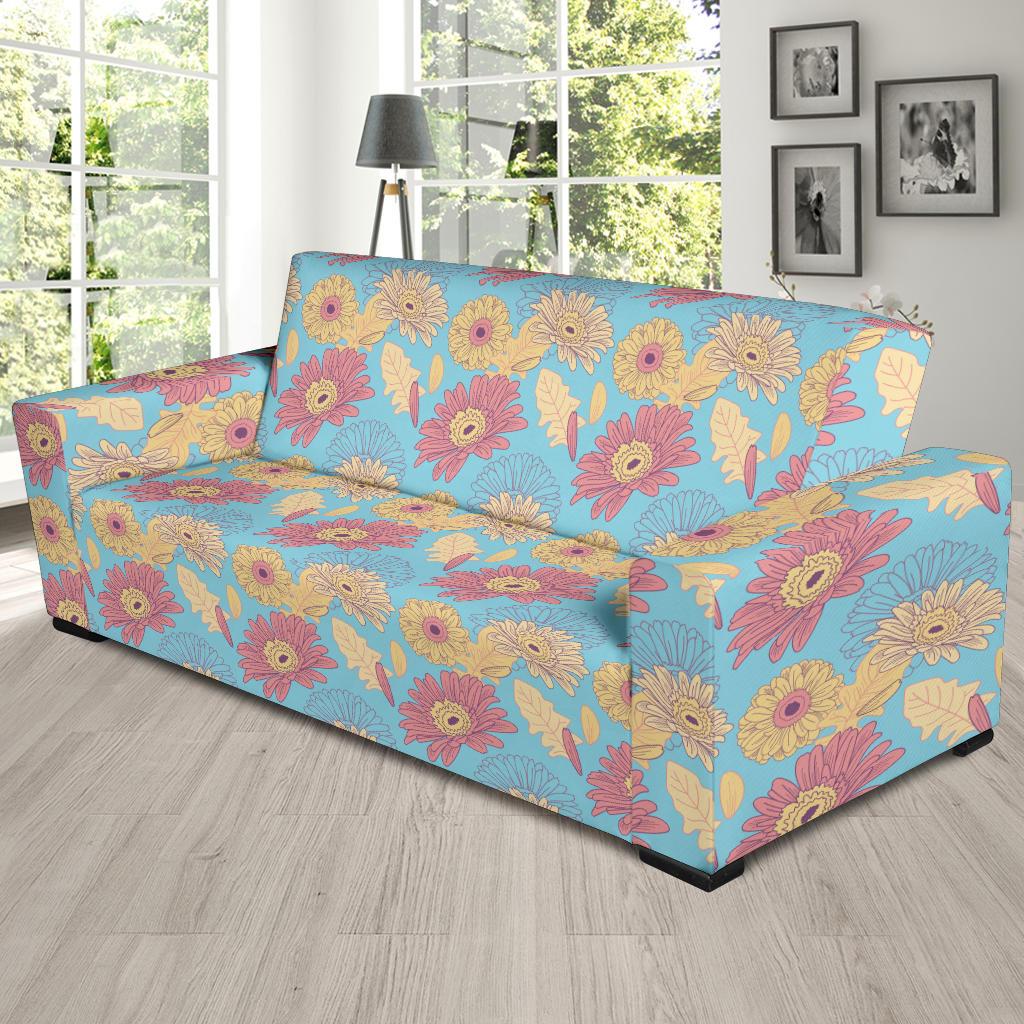 Gerberas Pattern Print Design GB04 Sofa Slipcover-JORJUNE.COM