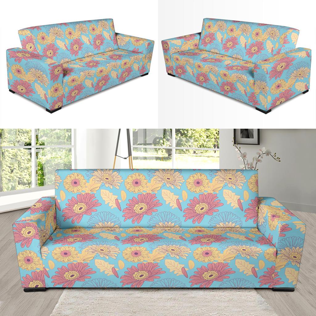 Gerberas Pattern Print Design GB04 Sofa Slipcover-JORJUNE.COM