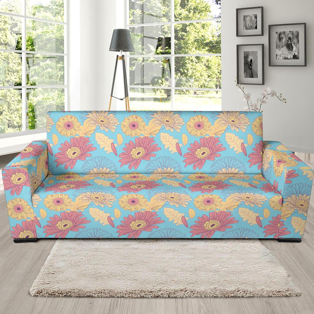 Gerberas Pattern Print Design GB04 Sofa Slipcover-JORJUNE.COM
