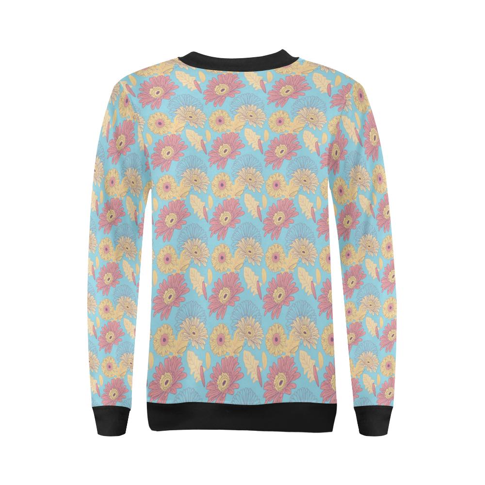 Gerberas Pattern Print Design GB04 Women Long Sleeve Sweatshirt-JorJune