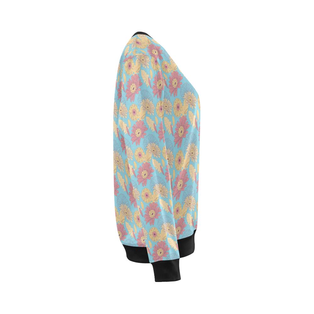 Gerberas Pattern Print Design GB04 Women Long Sleeve Sweatshirt-JorJune