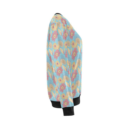 Gerberas Pattern Print Design GB04 Women Long Sleeve Sweatshirt-JorJune