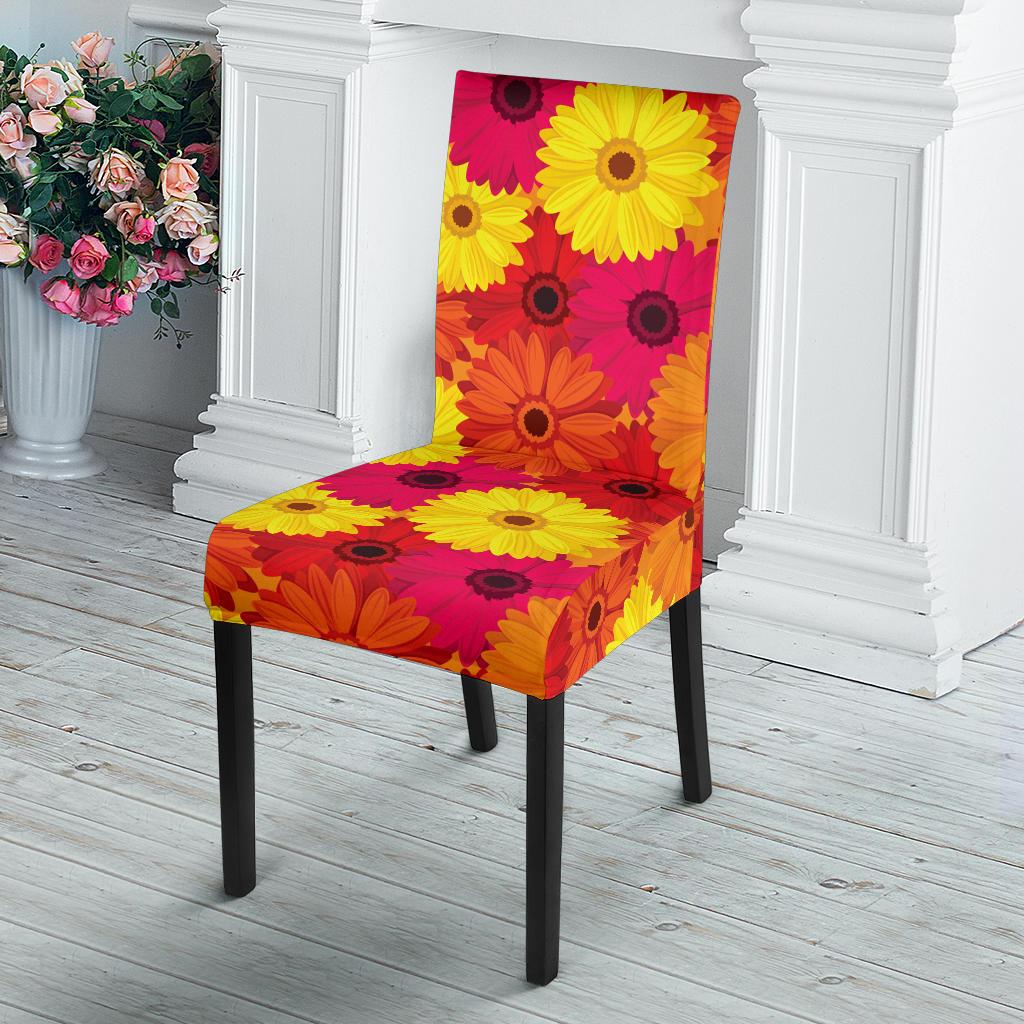 Gerberas Pattern Print Design GB05 Dining Chair Slipcover-JORJUNE.COM