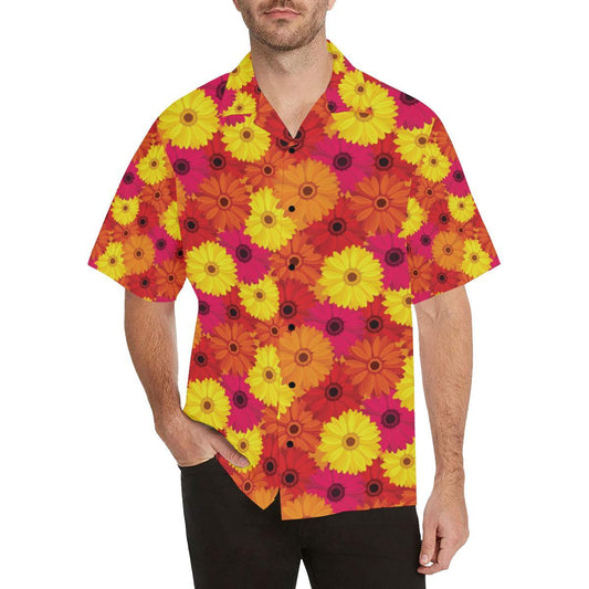 Gerberas Pattern Print Design GB05 Men Hawaiian Shirt-JorJune