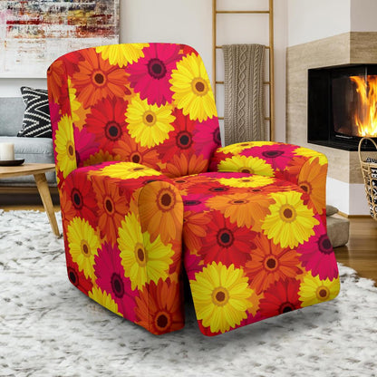 Gerberas Pattern Print Design GB05 Recliner Slipcover-JORJUNE.COM