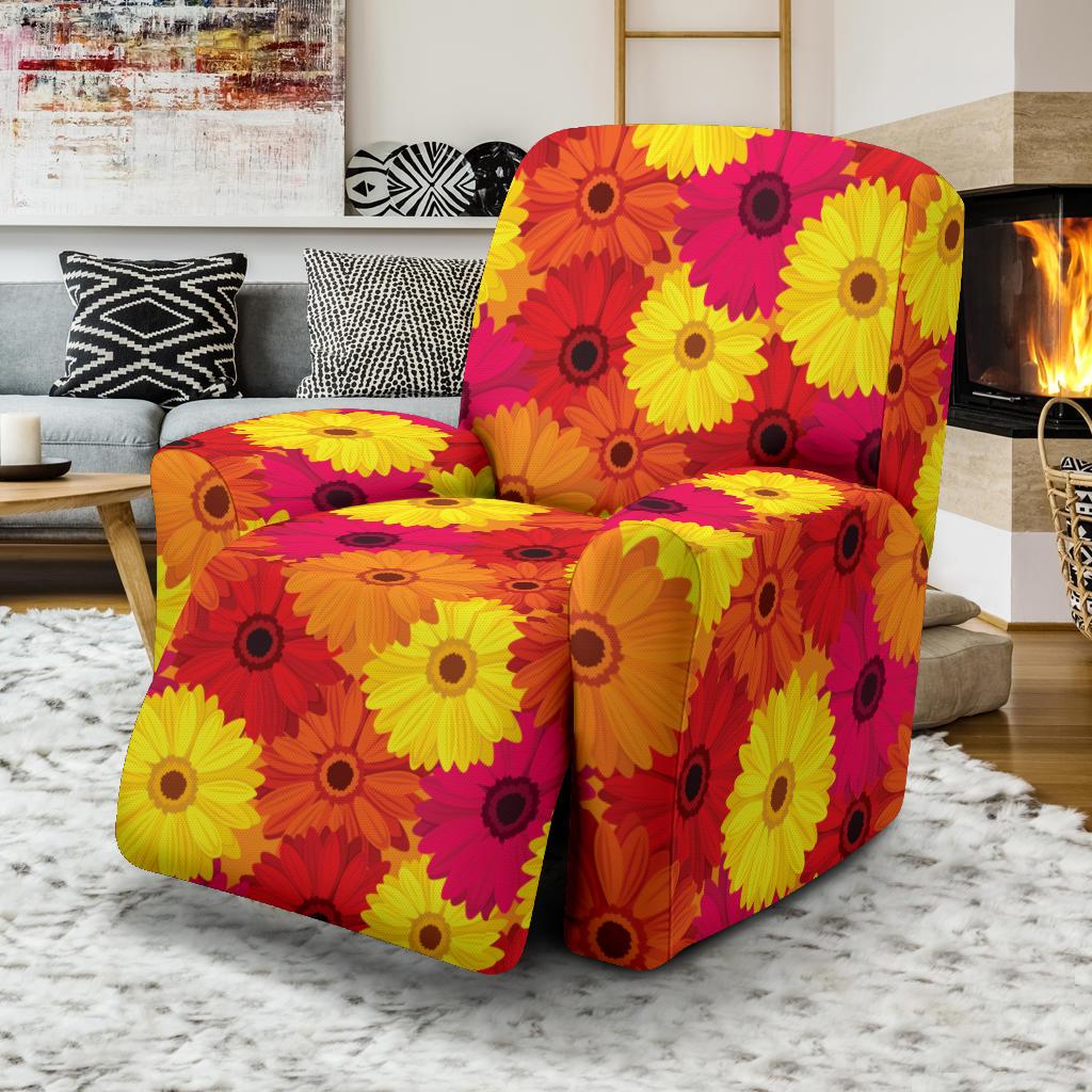 Gerberas Pattern Print Design GB05 Recliner Slipcover-JORJUNE.COM